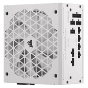 Alimentation Corsair RM750x SHIFT Blanc avec grille ventilateur géométrique et connecteurs latéraux