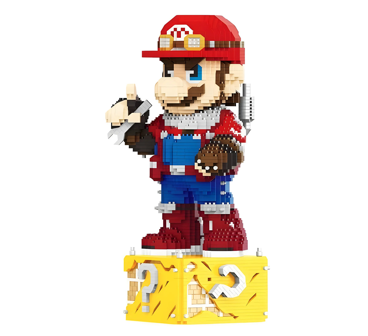 Figure Lego Super Mario Bros Modèle Mario 02 ouvrier en rouge et bleu avec outils