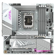 Carte mère Gigabyte Z890M A Elite Wifi 7 Ice en silver et blanc avec LED roses
