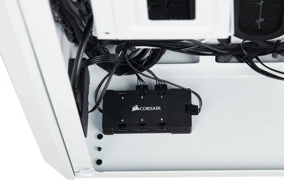 Diviseur Corsair Black corsair à 6 ports étiquetés, design rectangulaire élégant, Corsair Frame 4000D RS Blanc