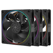 Lot de 3 ventilateurs Thermalright TL-S12 noirs RGB carrés à LED colorées