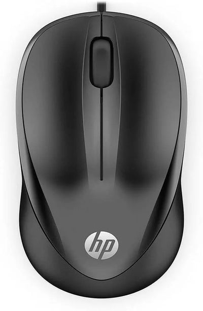 Souris filaire USB HP 1000 noire au design ergonomique et fini brillant