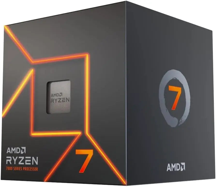 Boîtier AMD Ryzen 7 7700 AM5 8 cœurs avec puce argentée visible