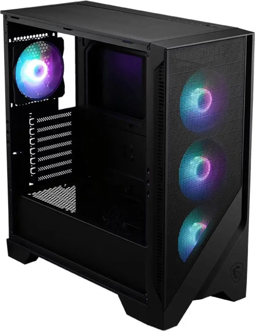 Boîtier PC gaming MSI MAG FORGE 320R AIRFLOW NOIR avec 4 ventilateurs RGB illuminés