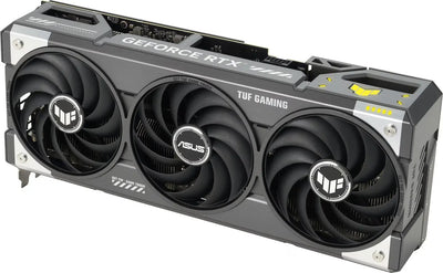 Carte graphique ASUS TUF GeForce RTX 5070 Ti OC Edition 16 Go noire et argentée à 3 ventilateurs