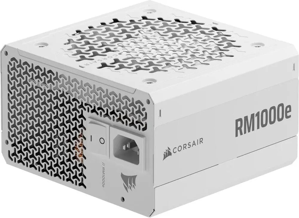 Alimentation Corsair RM1000e 2025 Blanc avec grille ventilée texturée