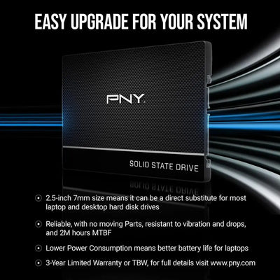 Disque SSD PNY CS9900 2.5 pouces 4 To surface carbone texturée