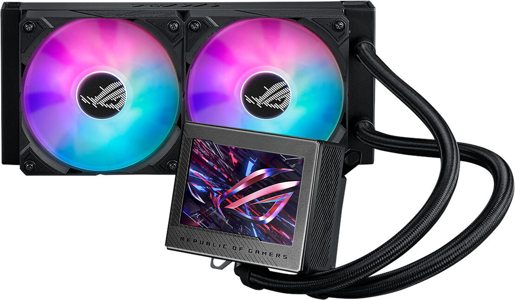 Système de refroidissement liquide ASUS ROG Ryugin III 240 ARGB Noir à double ventilateur RGB violet et bleu