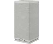 Enceinte tour texturée blanche Fractal Design Mood Light Gray, design moderne et ports multiples à la base