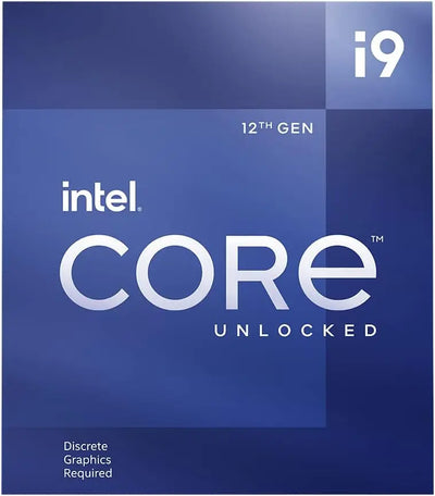 Boîte Intel Core i9-12900KF 12e gen, design bleu dégradé déverrouillé