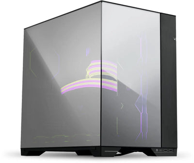 Lian Li O11 Vision Chrome avec panneau latéral verre noir-gris, LED violet-jaune