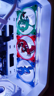 Grille ventilateur Pokémon 120mm/140mm Groudon empilés vert rouge bleu illuminés