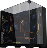 Lian Li O11 Vision Compact NOIR en verre noir transparent avec LED orange et RTX