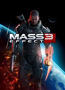 Soldat blindé sombre de Mass Effect 3 avec lames orange énergétiques
