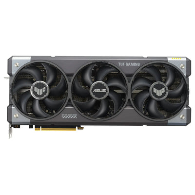Carte graphique Asus TUF Gaming GeForce RTX 5080 OC noire et argentée à trois ventilateurs