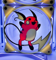 Grille ventilateur Pokémon Raichu rouge beige 140mm éclair jaune lumineux