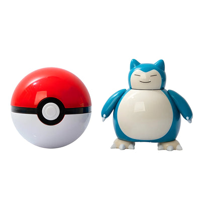 Figurine Ronflex bleu et blanc glossy dans Pokéball