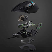 Souris gaming Logitech G502 HERO noire Lightsync design ergonomique LED bleue