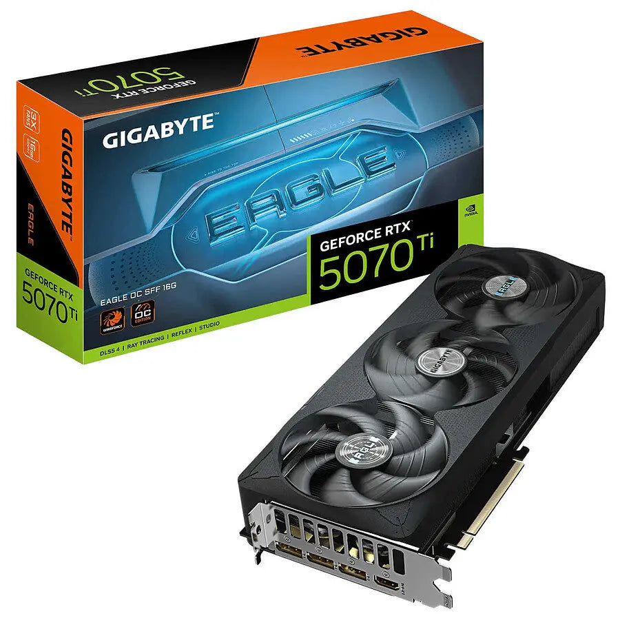 Carte graphique Gigabyte GeForce RTX 5070 Ti EAGLE OC SFF 16G noire triple-ventilateur
