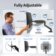 Bras mécanique Support Bras Mécanique Noir pour 1 moniteur 17 à 32 pouces