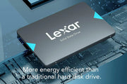 Lexar Disque SSD 2.5 pouces 128 Go gris métallique avec accents turquoise
