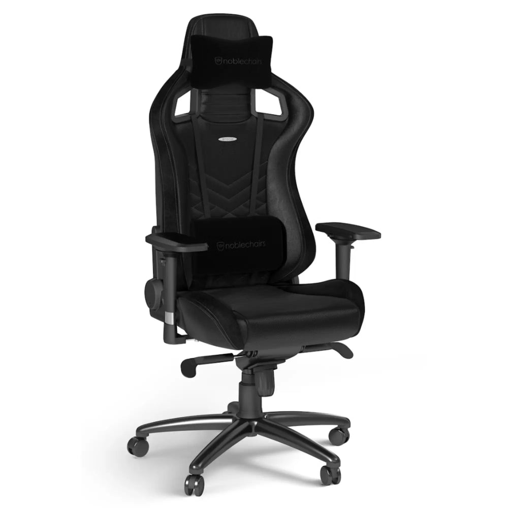 Fauteuil gamer Noblechairs Epic Noir avec dossier en cuir matelassé et accoudoirs réglables