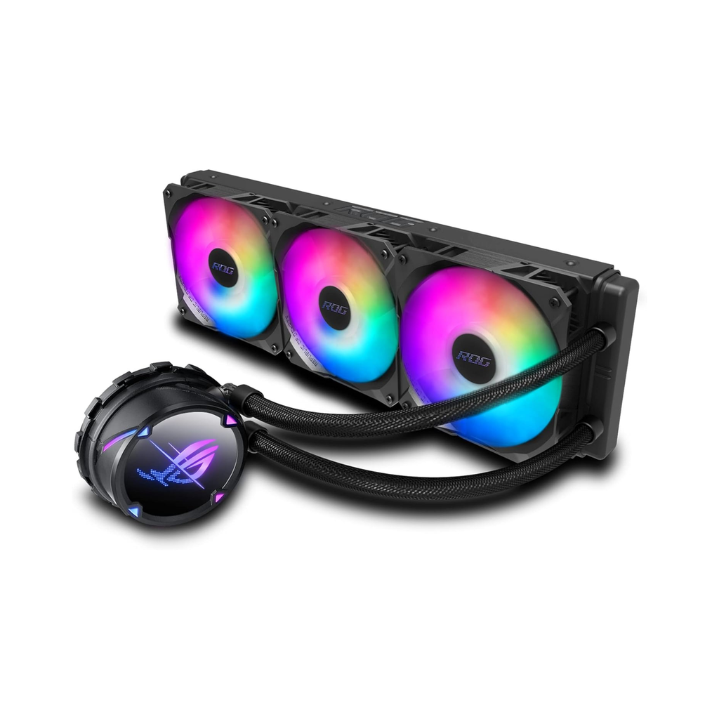 Système de refroidissement liquide ASUS ROG Strix LC II 360 ARGB NOIR 360 mm noir avec trois ventilateurs RGB et réservoir assorti