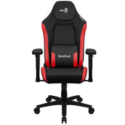Fauteuil gamer AeroCool Crown noir et rouge, tissu matelassé, base 5 branches