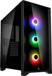 Boîtier PC Corsair iCUE 4000X RGB NOIR verre noir 3 ventilateurs RGB empilés violet vert rouge