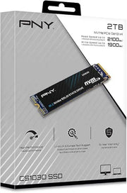 PNY CS1030 2 To M.2 NVMe PCIe Gen3 x4 SSD noir et bleu design élégant