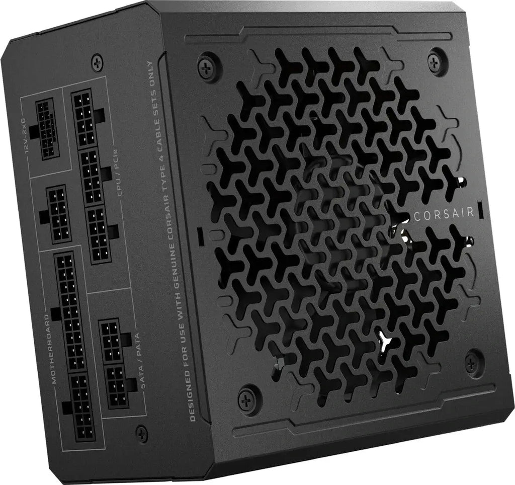 Alimentation Corsair RM1000e 2025 noir mat à grille géométrique