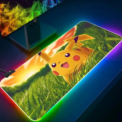 Tapis de Souris Gaming RGB Pokémon - Pikachu dans l'herbe