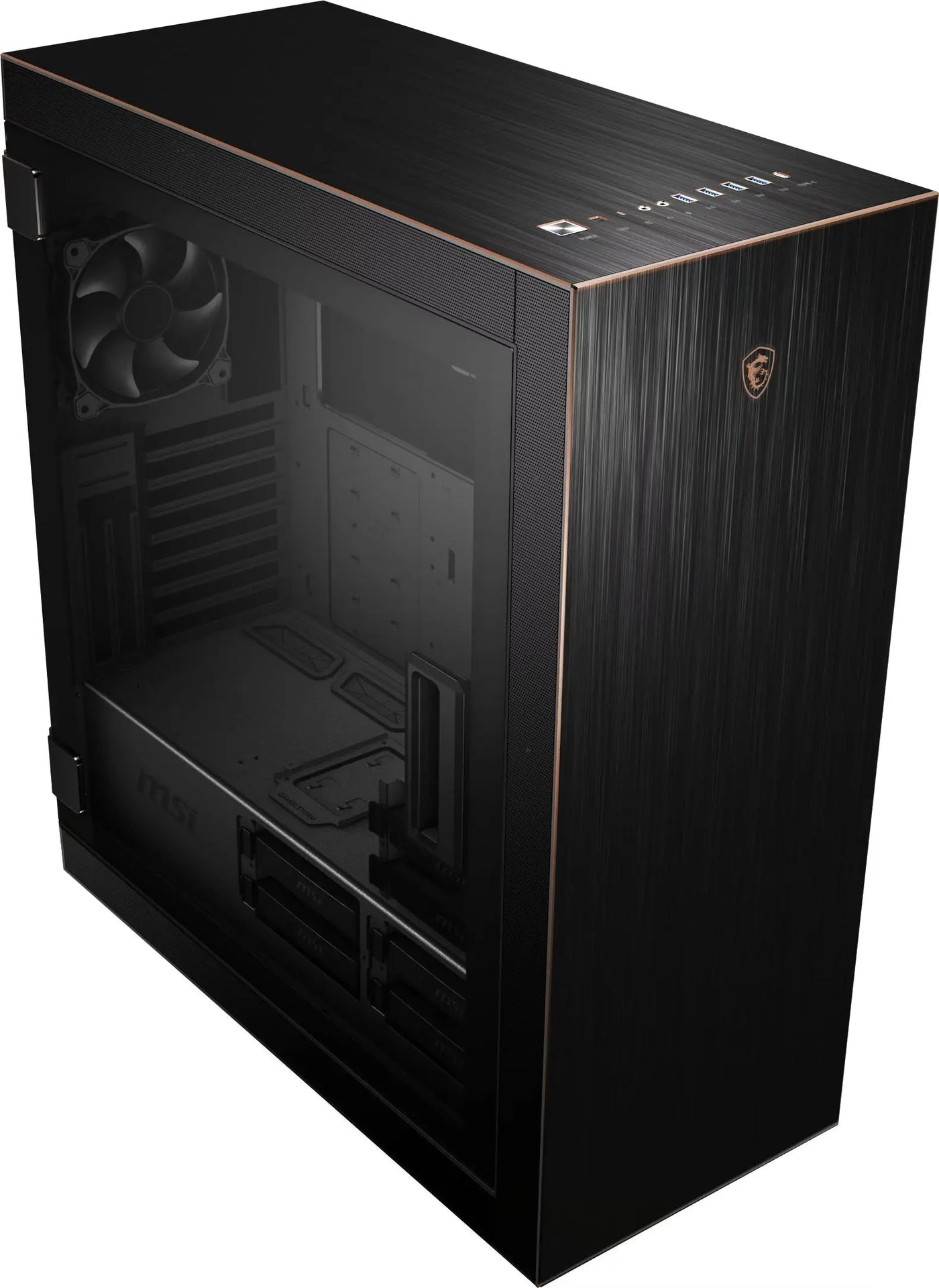 Boîtier PC MSI MPG SEKIRA 500G noir texturé or transparent