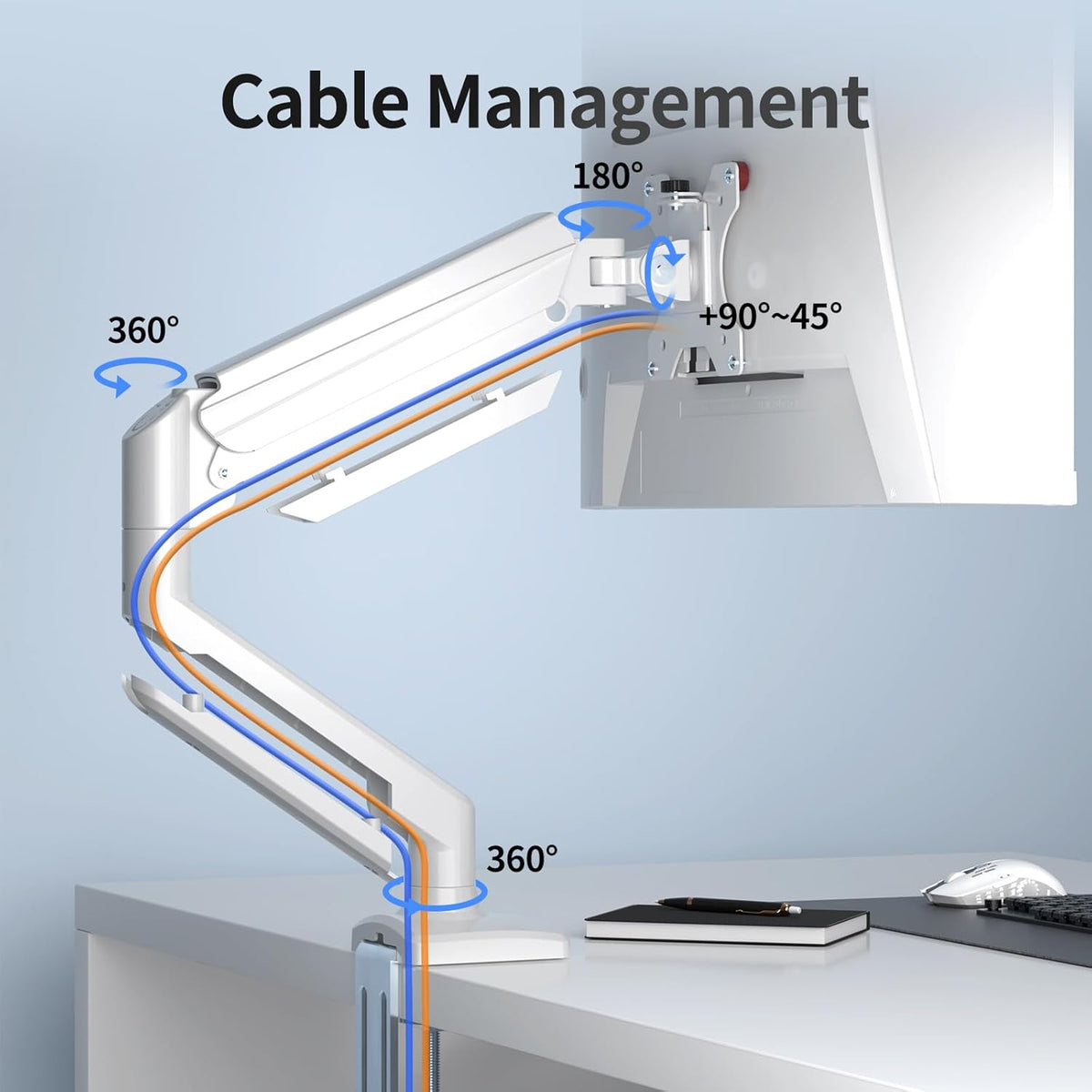 Support Bras Mécanique - Blanc - 1 Moniteur - 17" - 32" image 1