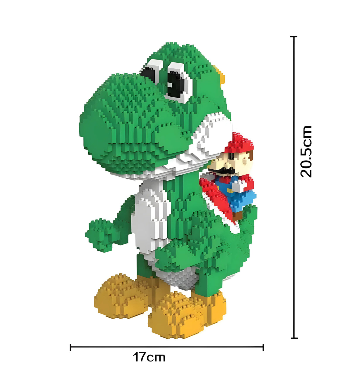 Figurine Green Yoshi avec Mario sur le dos, en briques LEGO Super Mario Bros