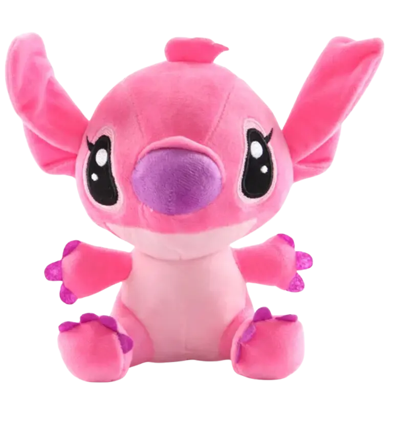 Peluche Lilo & Stitch Angel rose avec nez et coussinets violets