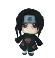 Peluche chibi Itachi Uchiha Naruto 20 cm yeux rouges bandeau Akatsuki