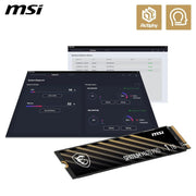 Disque SSD MSI SPATIUM M470 Pro 1 To M.2 noir et or avec logo dragon