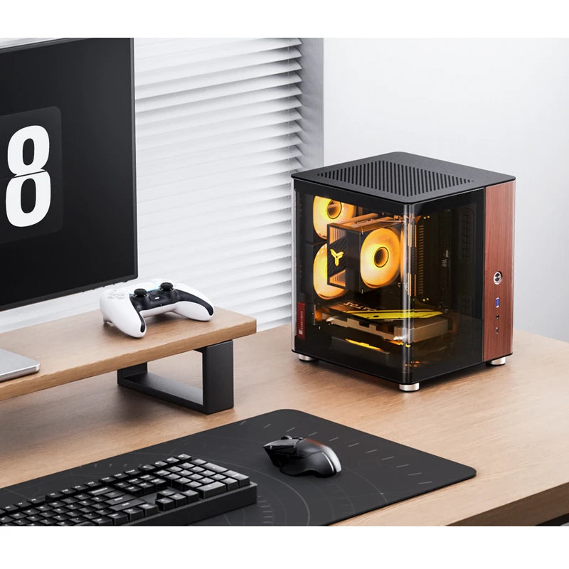 Boîtier PC Jonsbo TK-0 Noir/Bois - vue principale