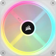 Lot de 2x ventilateurs Corsair RS RGB 14 cm blancs avec LED RGB