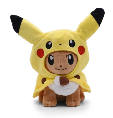 Peluche Pokemon Evoli Cosplay Pikachu- Coton Doux - 25 cm image 0