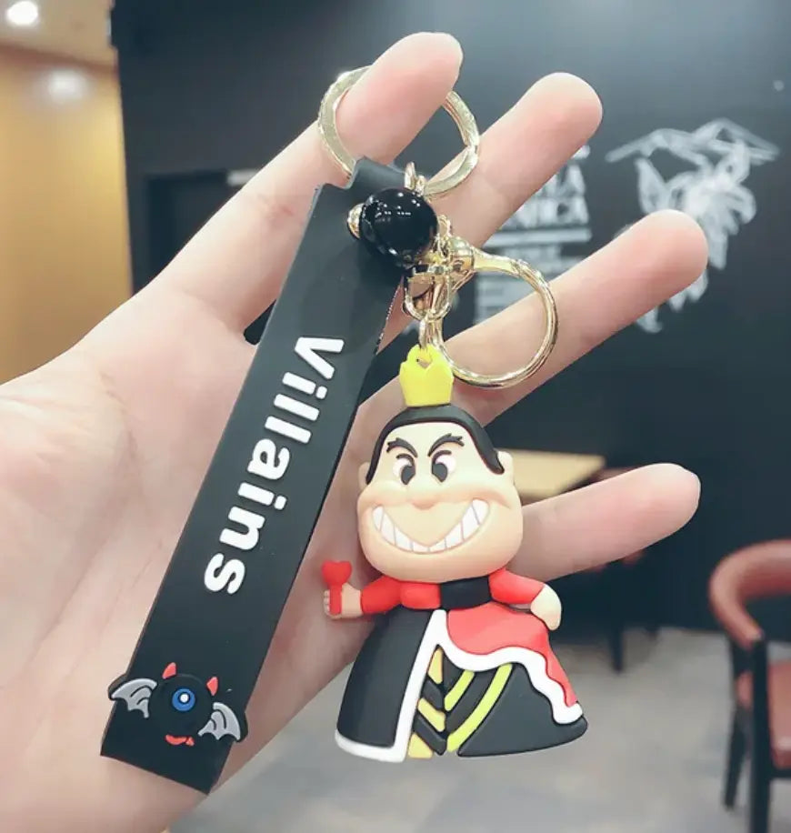 Porte-clés Disney Villains Reine de Coeur en caoutchouc noir