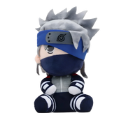 Peluche Naruto Kakashi 20 cm avec cheveux argentés, bandeau bleu et masque navy