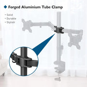 Collier de tube en aluminium forgé noir pour support bras mécanique blanc 2 moniteurs 17 à 32 pouces