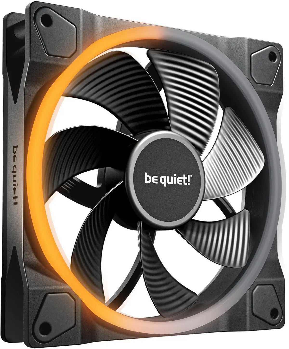 Ventilateur be quiet! Light Wings RGB 120mm noir et argent avec anneau orange illuminé