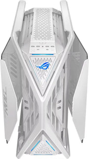 ASUS ROG Hyperion GR701 Blanc, boîtier blanc gaming angulaire futuriste avec LED bleues