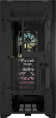 Panneau latéral mesh noir Corsair iCUE 5000X RGB NOIR avec composants internes et éclairage RGB
