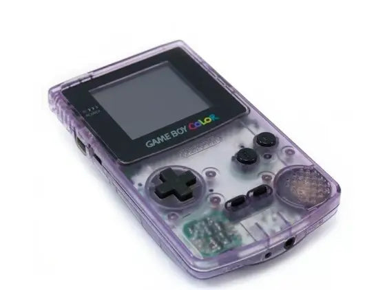 Console Game Boy Color violet transparent avec circuit visible