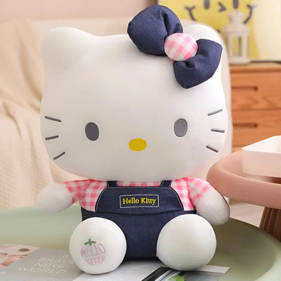 Peluche Hello Kitty - Tenue Salopette bleu - 30cm