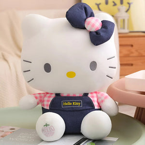 Peluche Hello Kitty - Tenue Salopette bleu - 30cm